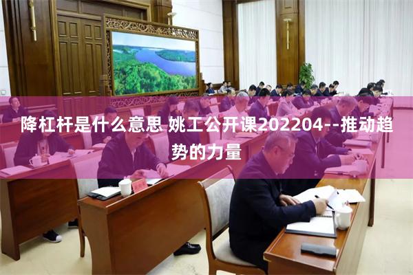 降杠杆是什么意思 姚工公开课202204--推动趋势的力量