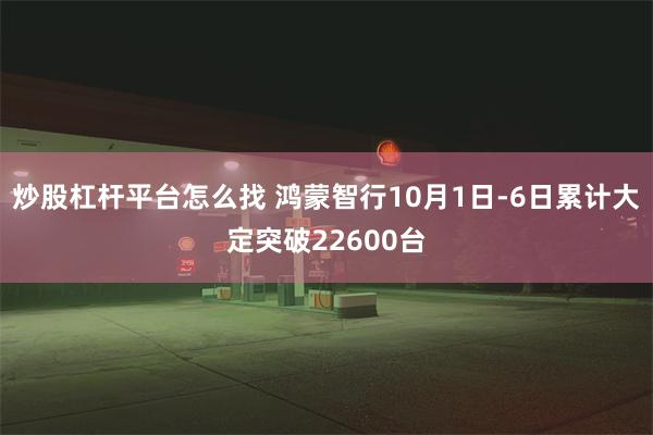 炒股杠杆平台怎么找 鸿蒙智行10月1日-6日累计大定突破22600台