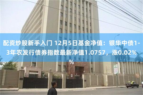 配资炒股新手入门 12月5日基金净值：银华中债1-3年农发行债券指数最新净值1.0757，涨0.02%