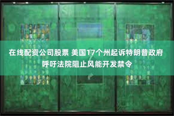 在线配资公司股票 美国17个州起诉特朗普政府 呼吁法院阻止风能开发禁令