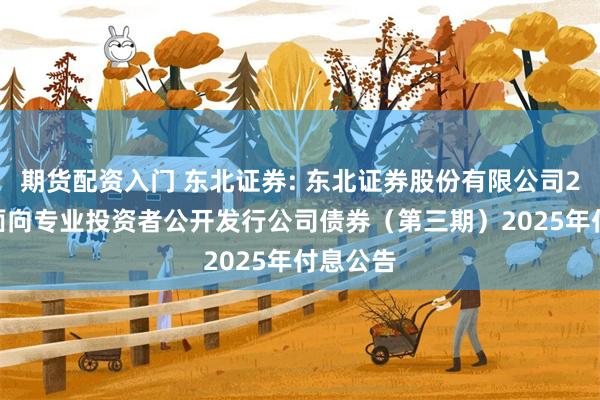 期货配资入门 东北证券: 东北证券股份有限公司2024年面向专业投资者公开发行公司债券（第三期）2025年付息公告